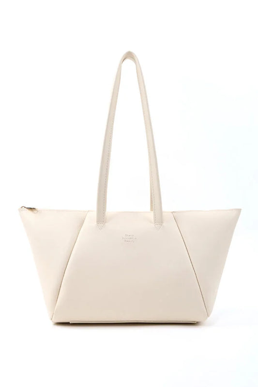 White Faux Leather Single Compartment Zipper Hand Shoulder Crossbody Bag